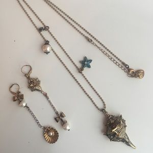 Betsy’s Johnson Seashell Necklace and Earring Set